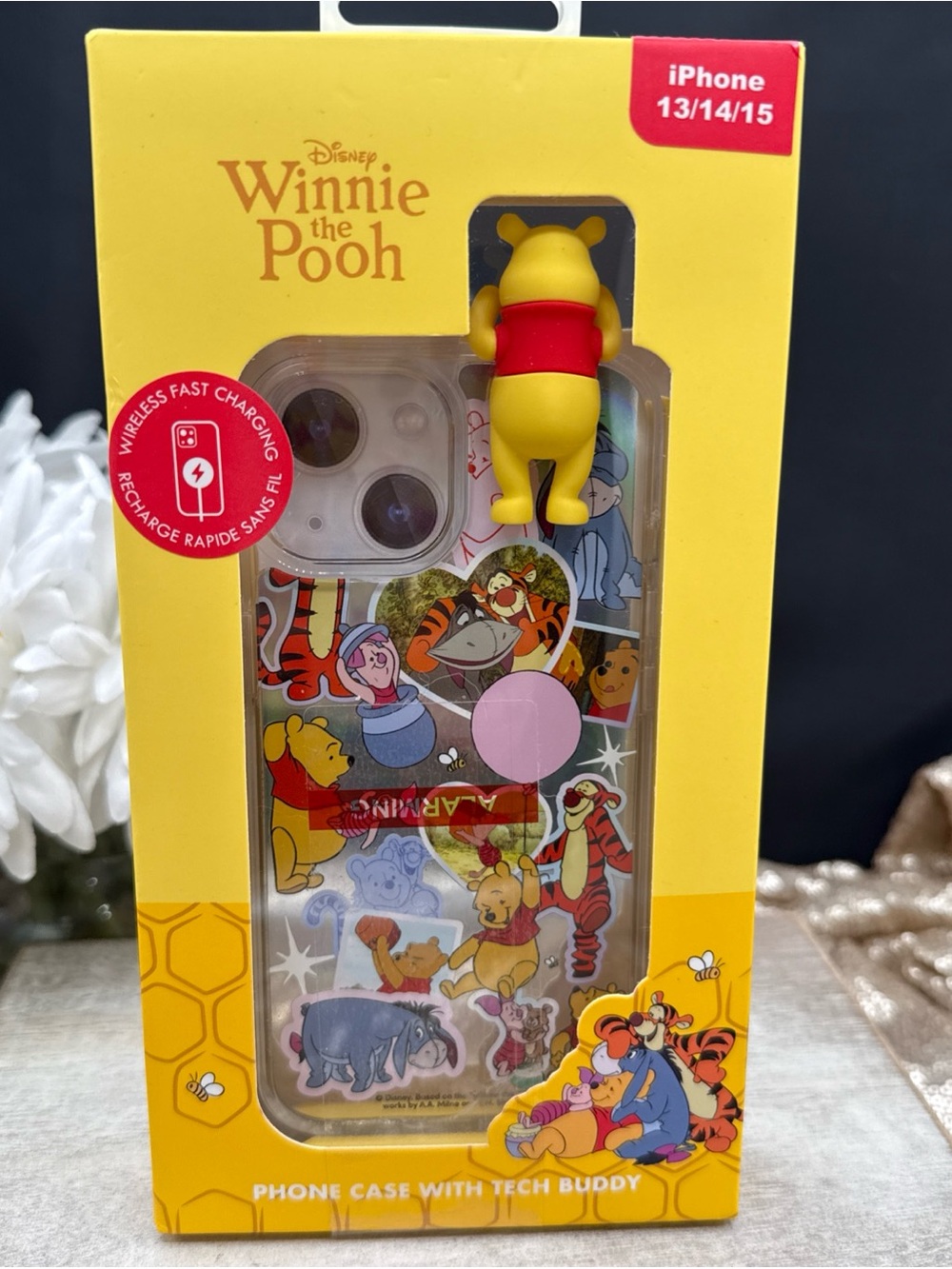 Disney Winnie the Pooh 3D Character Phone Case - Yellow & Red